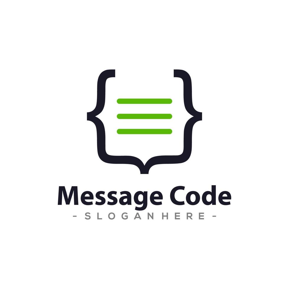 Message Code Logo Template Design. Vector illustration.