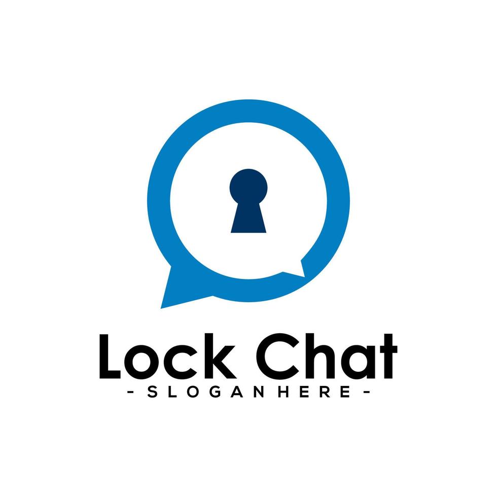 Lock Chat Logo Template Design. Chat Security vector illustration.