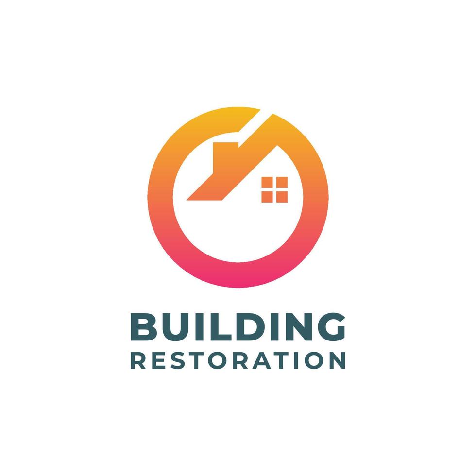 edificio restauracion logo vector