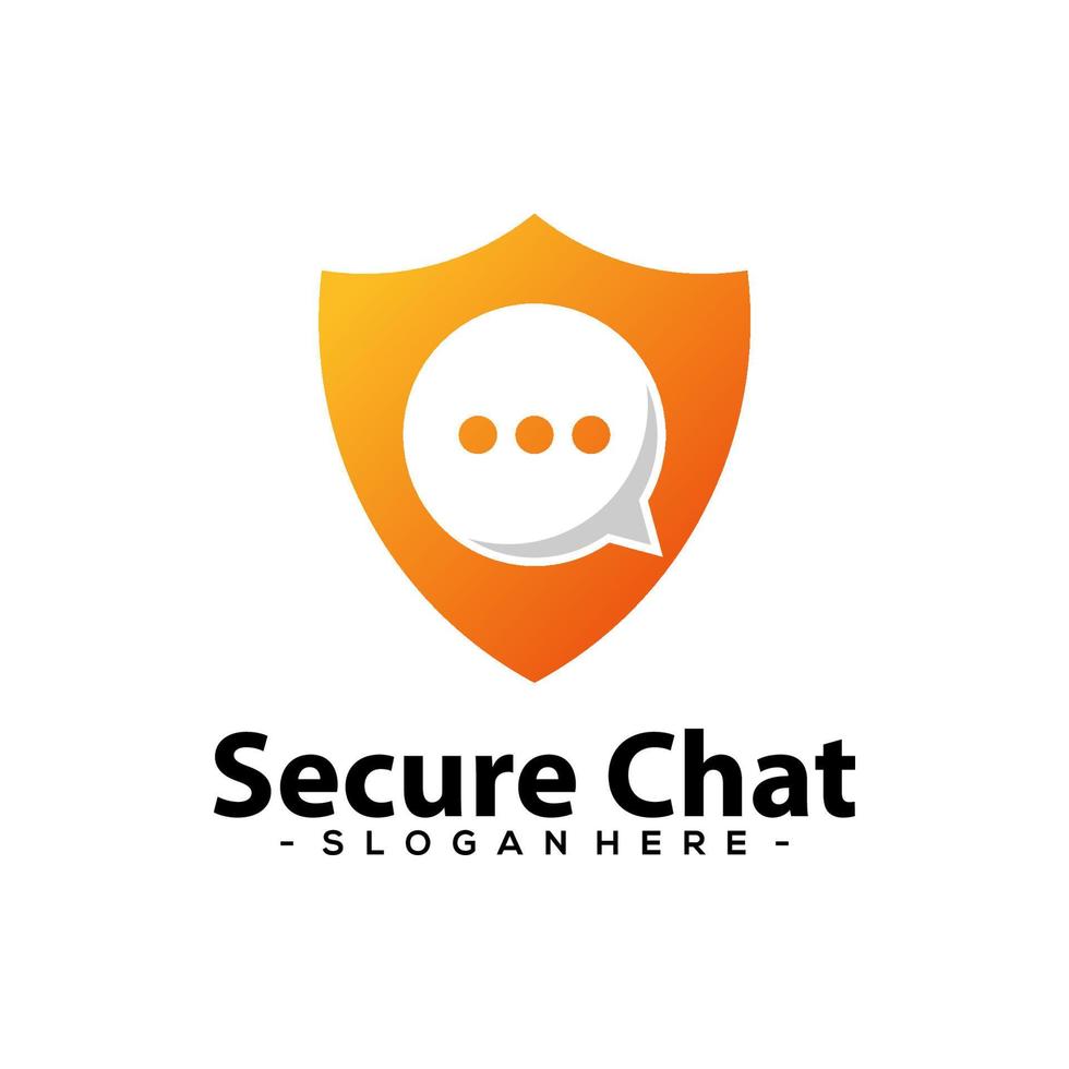 Chat Security Logo Template Design. Vector illustration.
