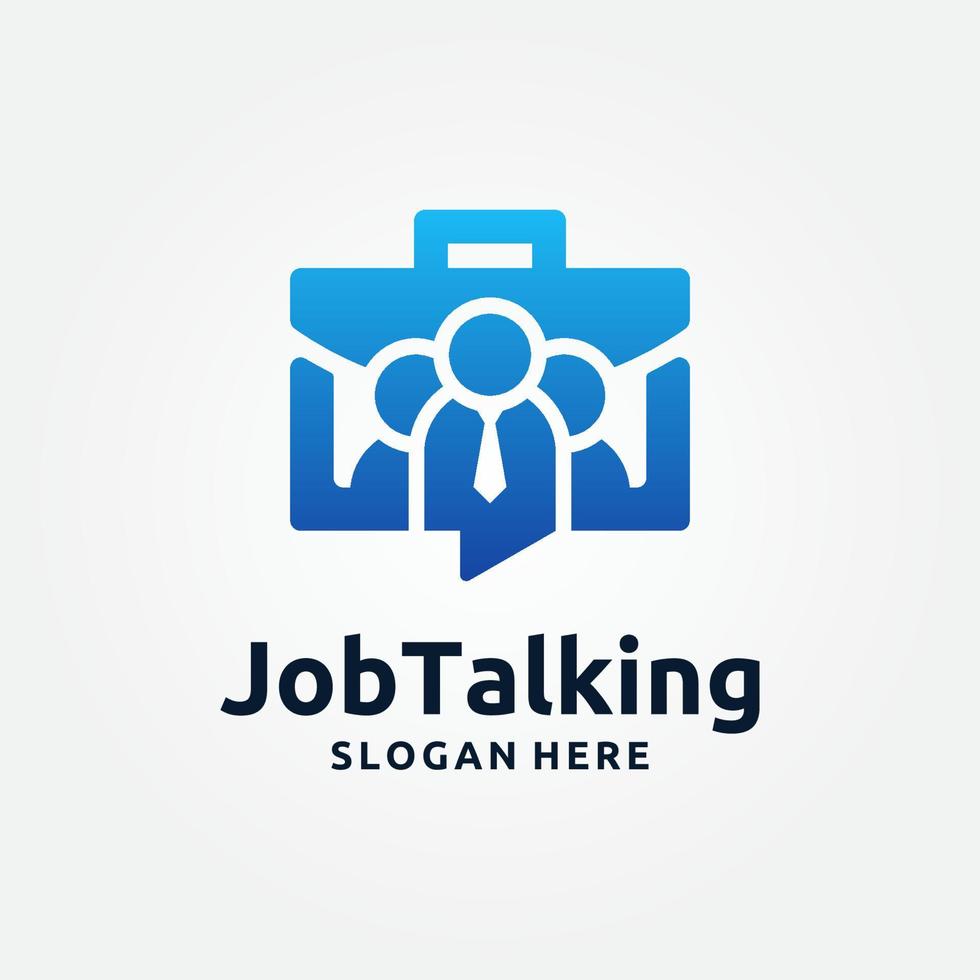 Job Talk Logo Template Design. Social job chat vector illustration