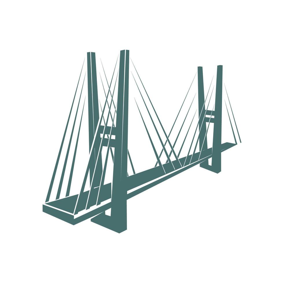 Bridge icon, construction and building technology vector
