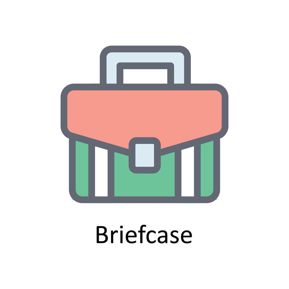 Briefcase Vector Fill Outline Icons. Simple stock illustration stock