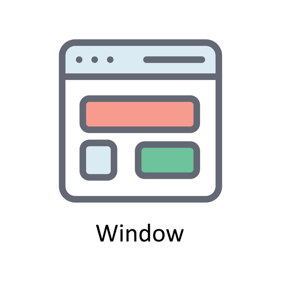 Window Vector Fill Outline Icons. Simple stock illustration stock