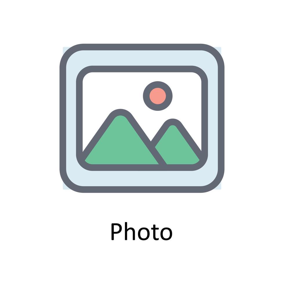 Photo Vector Fill Outline Icons. Simple stock illustration stock
