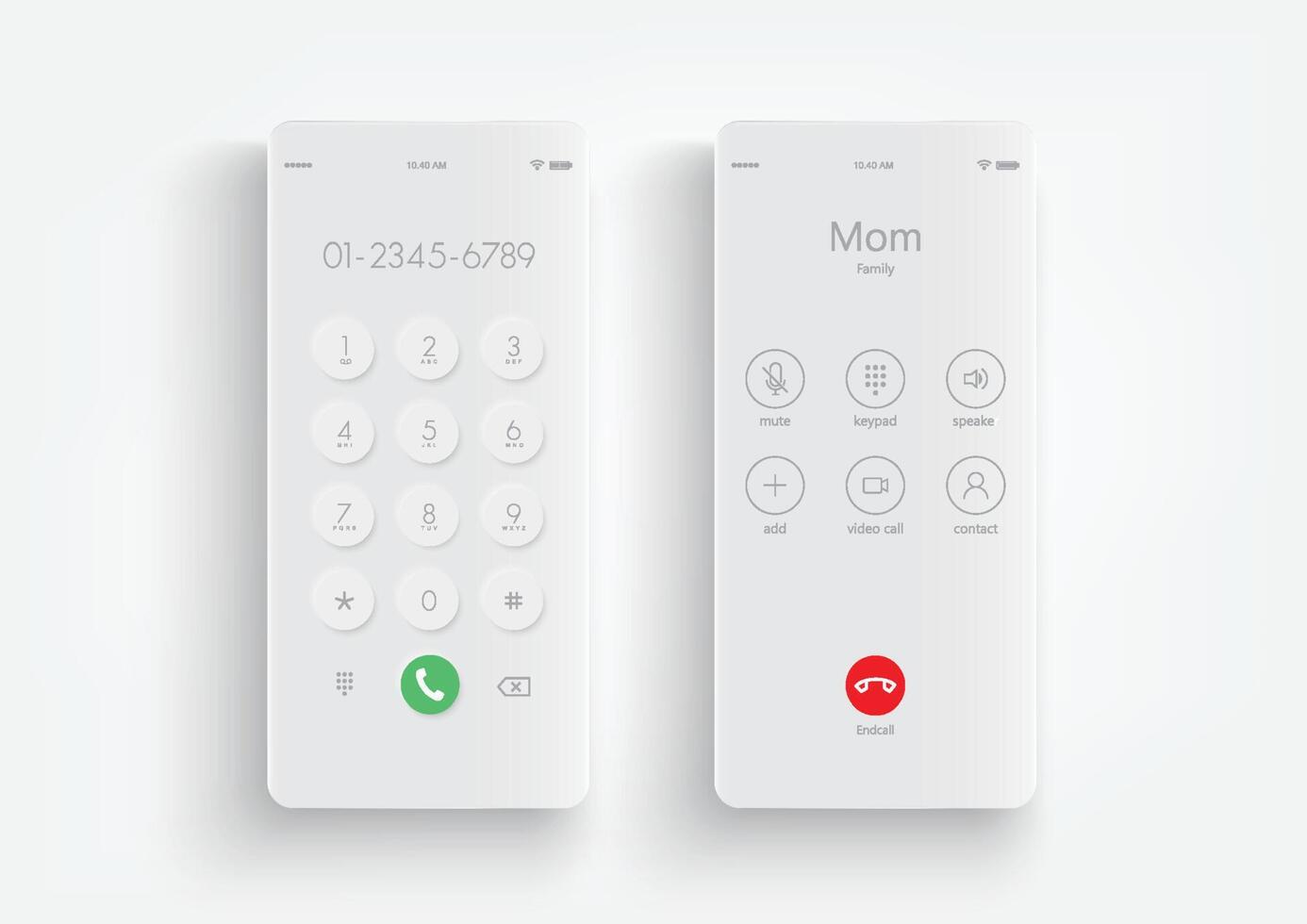 teléfono pantalla llamada Bosquejo. móvil dispositivo interfaz modelo. entrante llamada teléfono inteligente mostrar. teclado para modelo en pantalla táctil dispositivo. vector