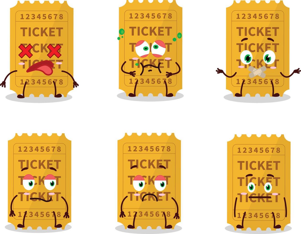 Ticket cartoon in character with nope expression vector