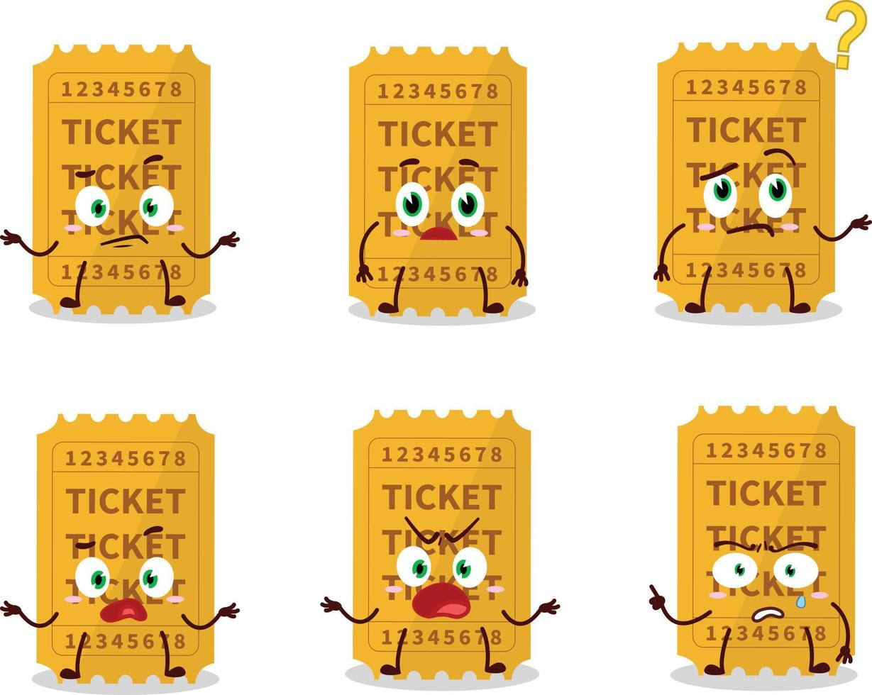 Cartoon character of ticket with what expression vector