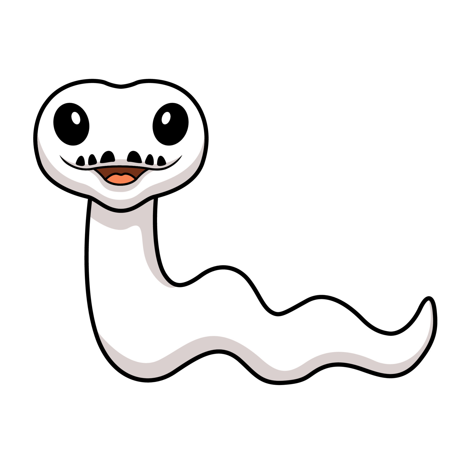 Cute white leucistic ball python snake cartoon 21663996 Vector Art at ...