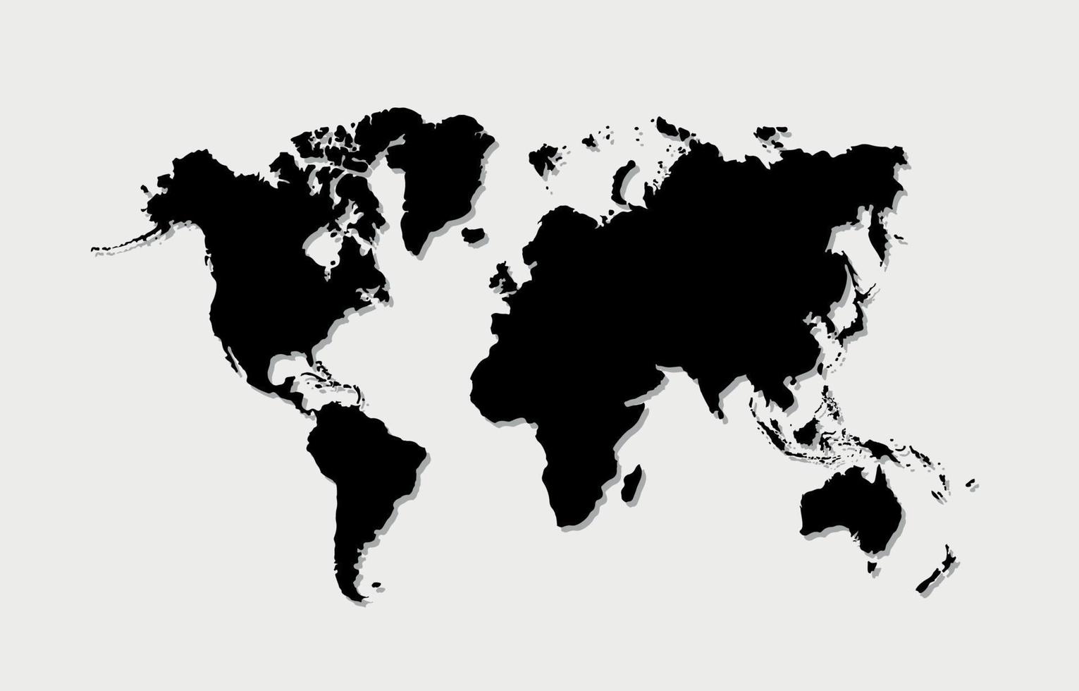 mundo mapa negro y blanco vector