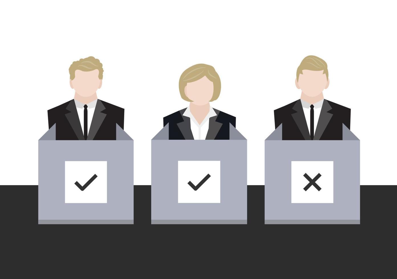 a team of business work voter at polling station vector