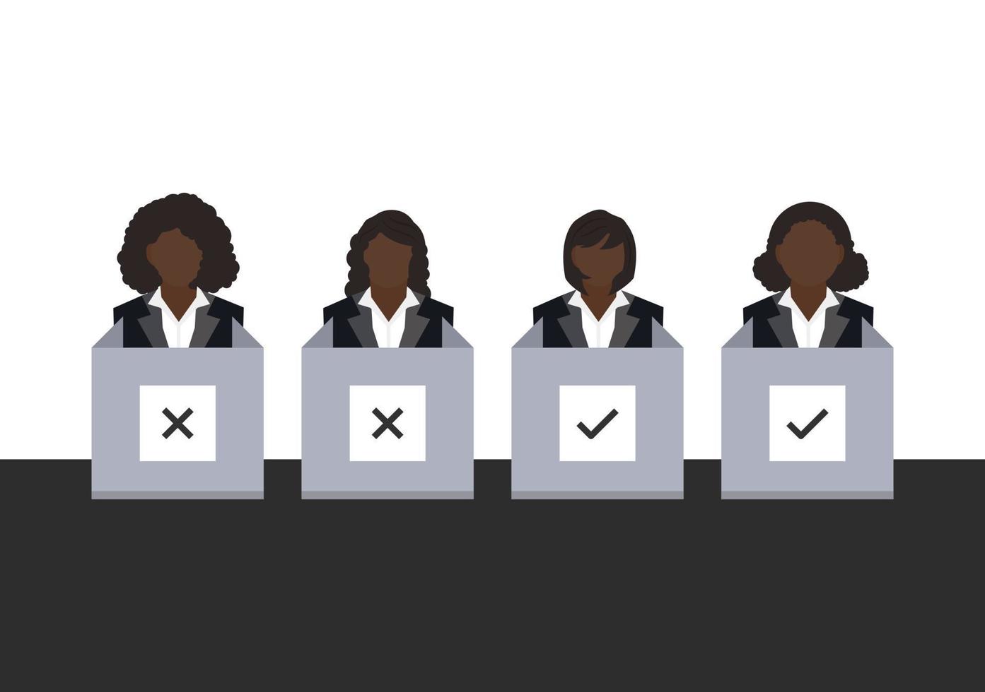 set of human voter at polling station background vector