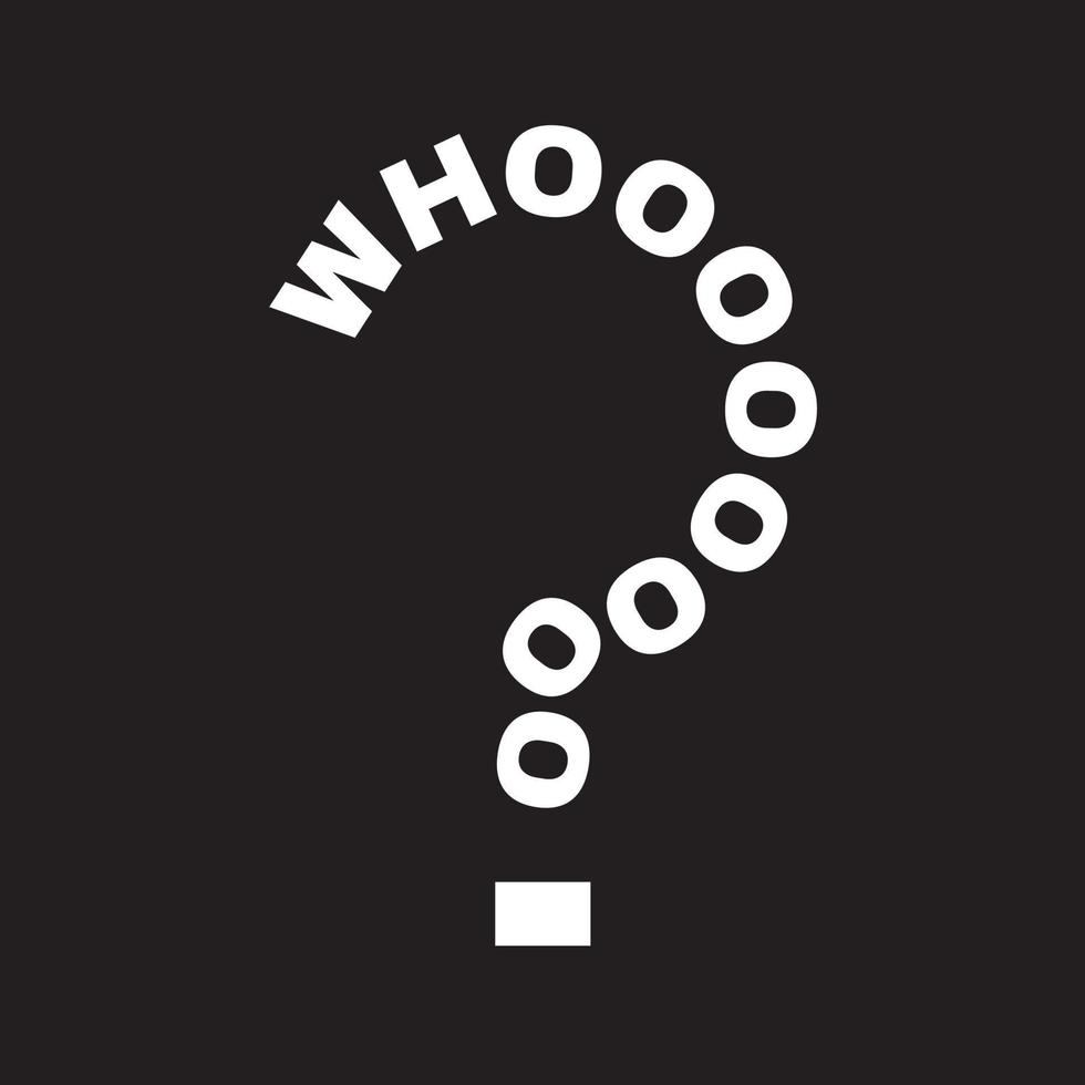 who question word mark typography sign t shirt design vector