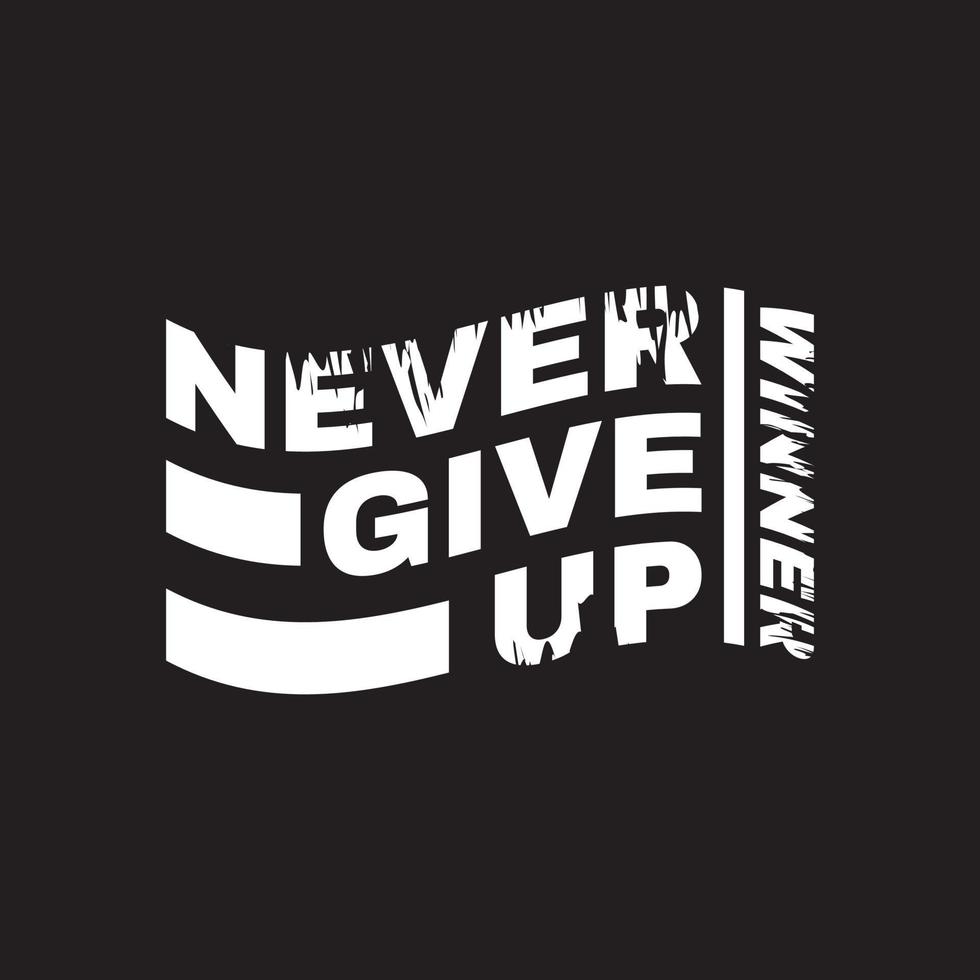 never give up typography flag word t shirt template design vector