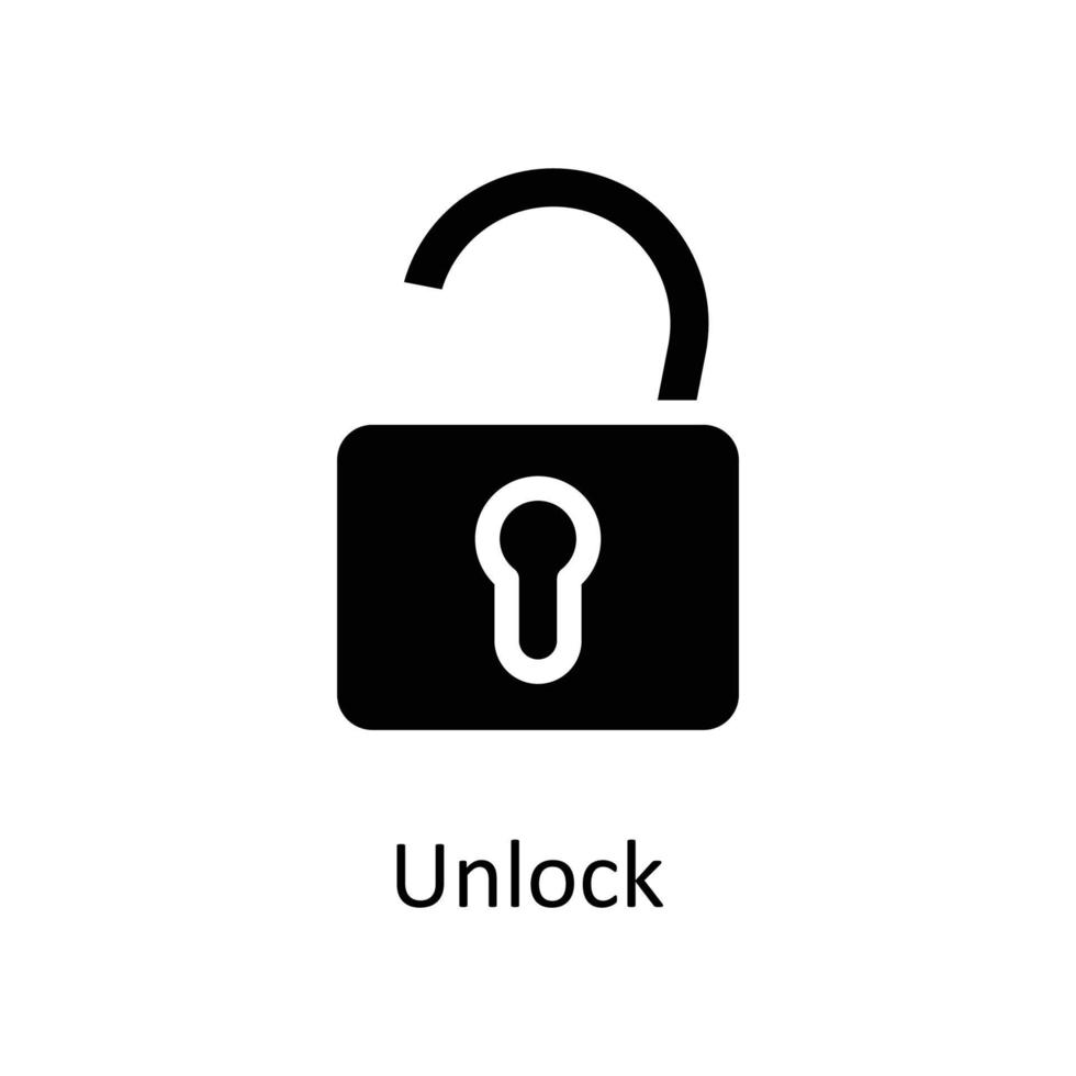 Unlock  Vector  Solid Icons. Simple stock illustration stock