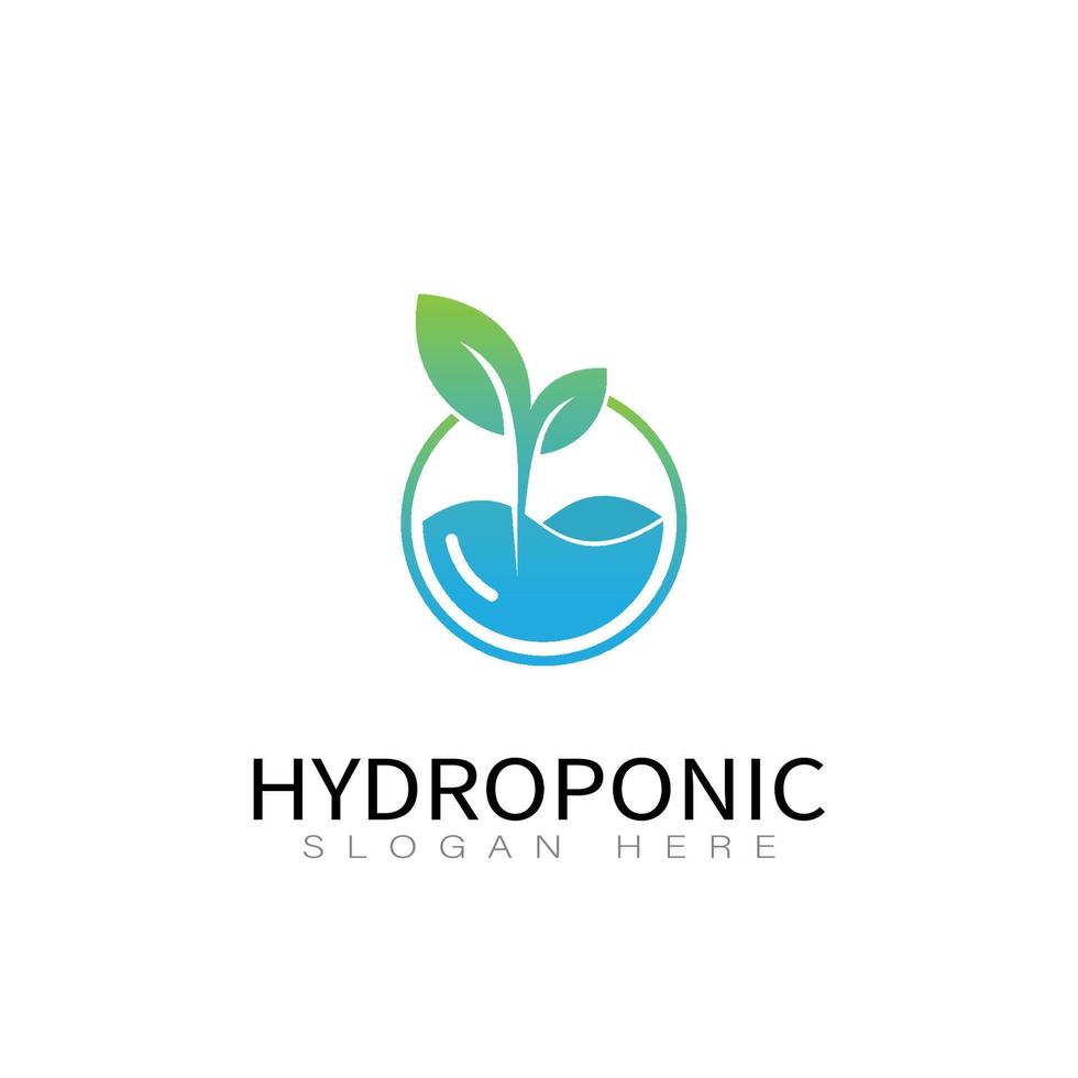 hidropónico vegetal logo diseño vector