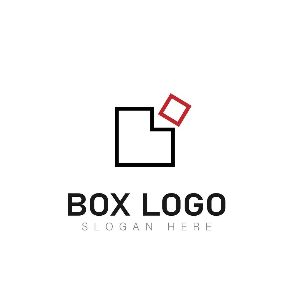 Box vector logotype. Box lettering logo. Cargo company box logo
