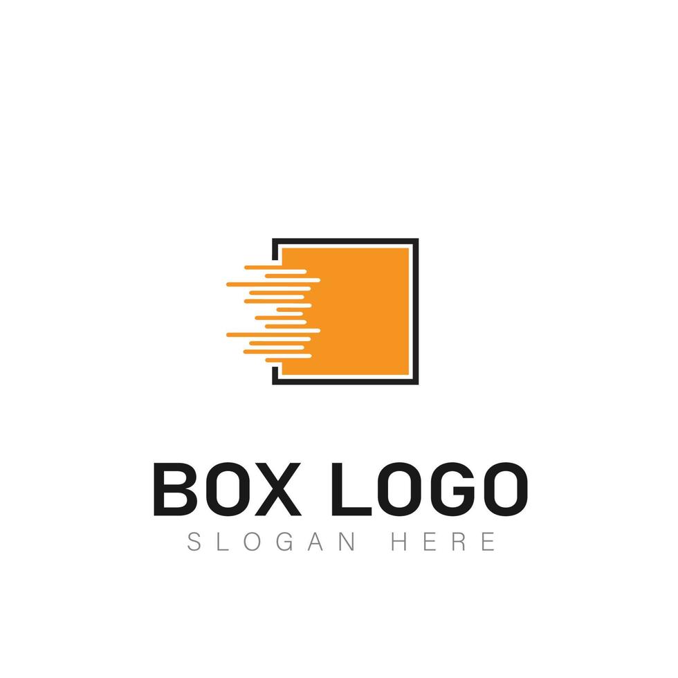 Box vector logotype. Box lettering logo. Cargo company box logo