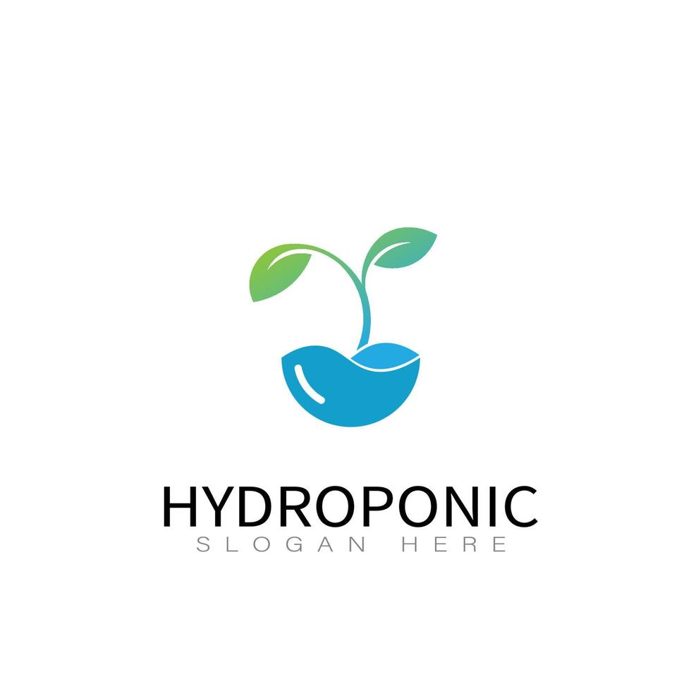 hidropónico vegetal logo diseño vector