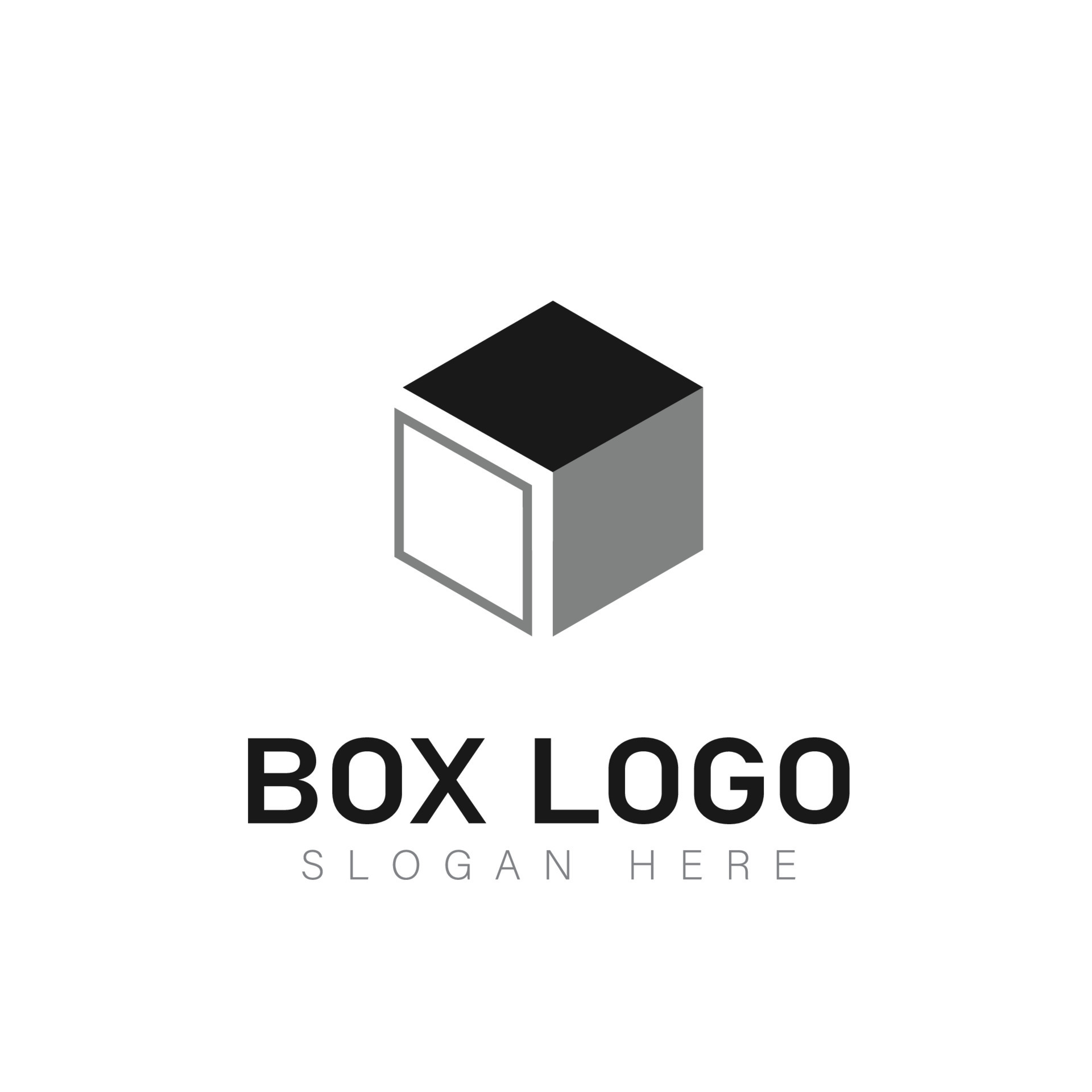 Box vector logotype. Box lettering logo. Cargo company box logo