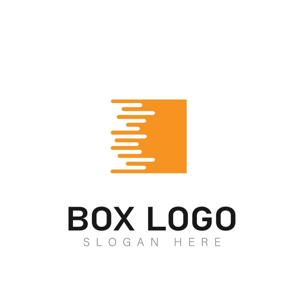 Box vector logotype. Box lettering logo. Cargo company box logo