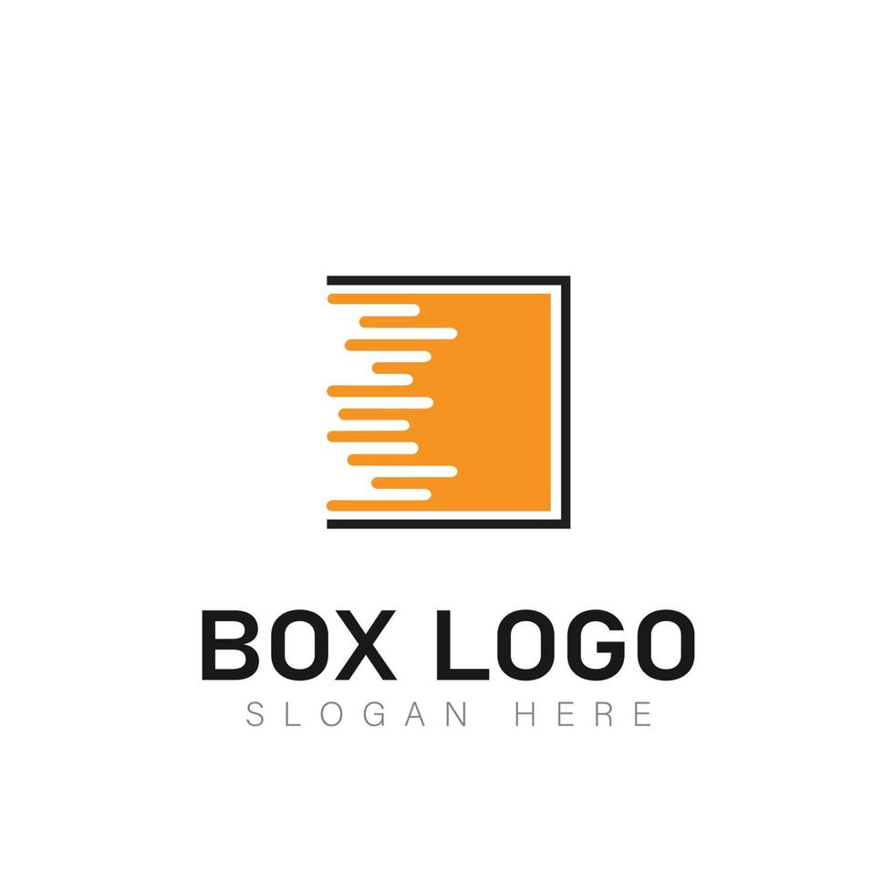 Box vector logotype. Box lettering logo. Cargo company box logo