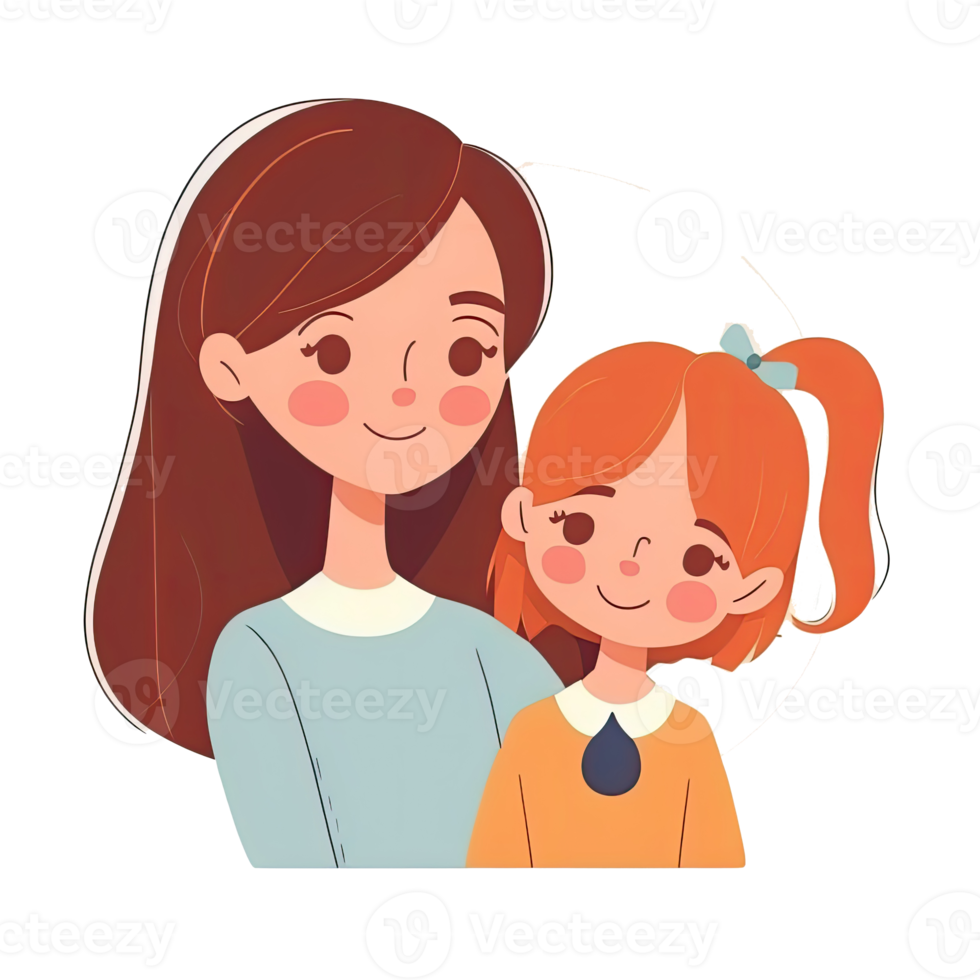 Mother and Daughter Cartoon png