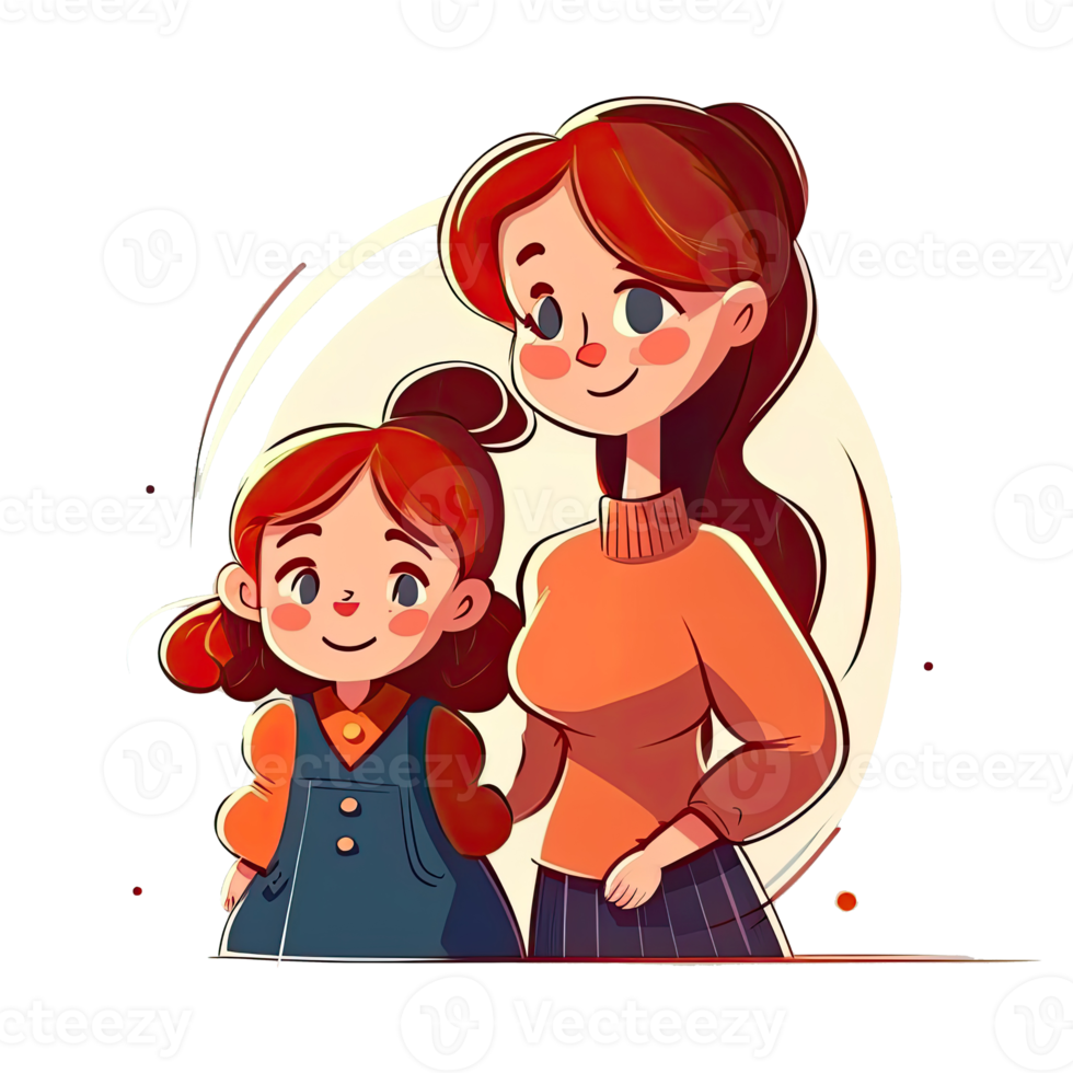 Mother And Daughter Cartoon 21665572 Png