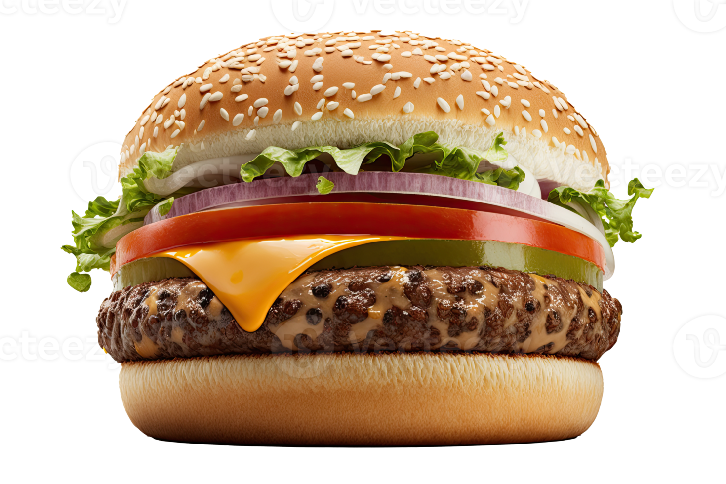 Beef Burger Isolated. png
