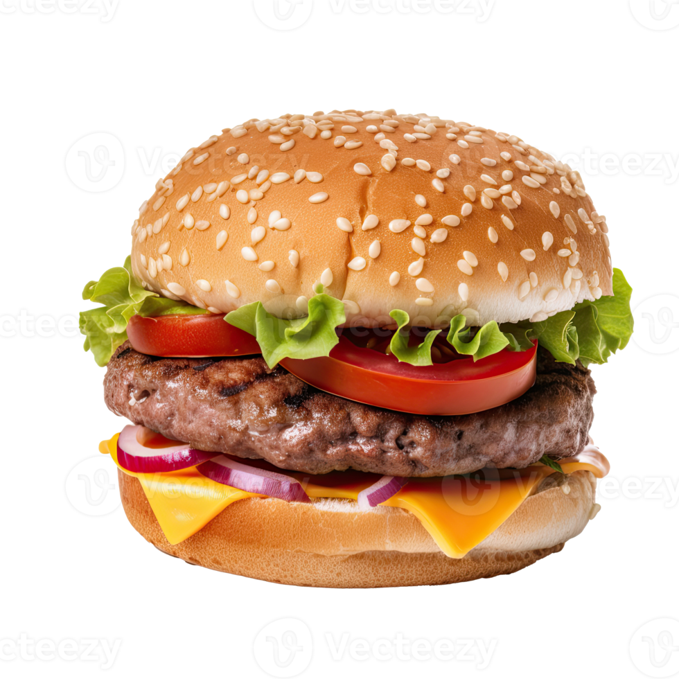 Beef Burger Isolated. png