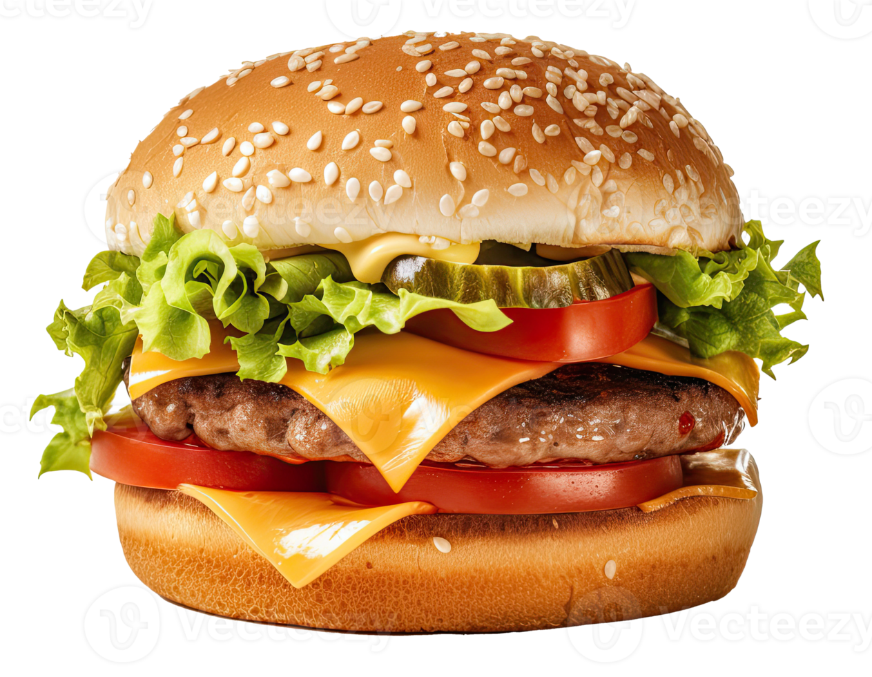 Beef Burger Isolated. png