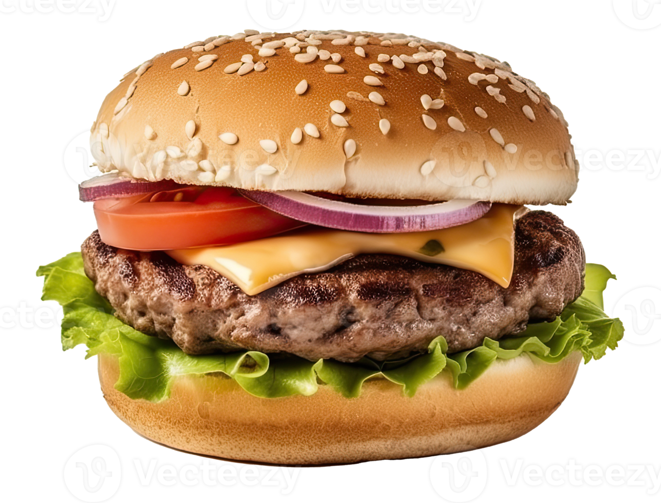 Beef Burger Isolated. png