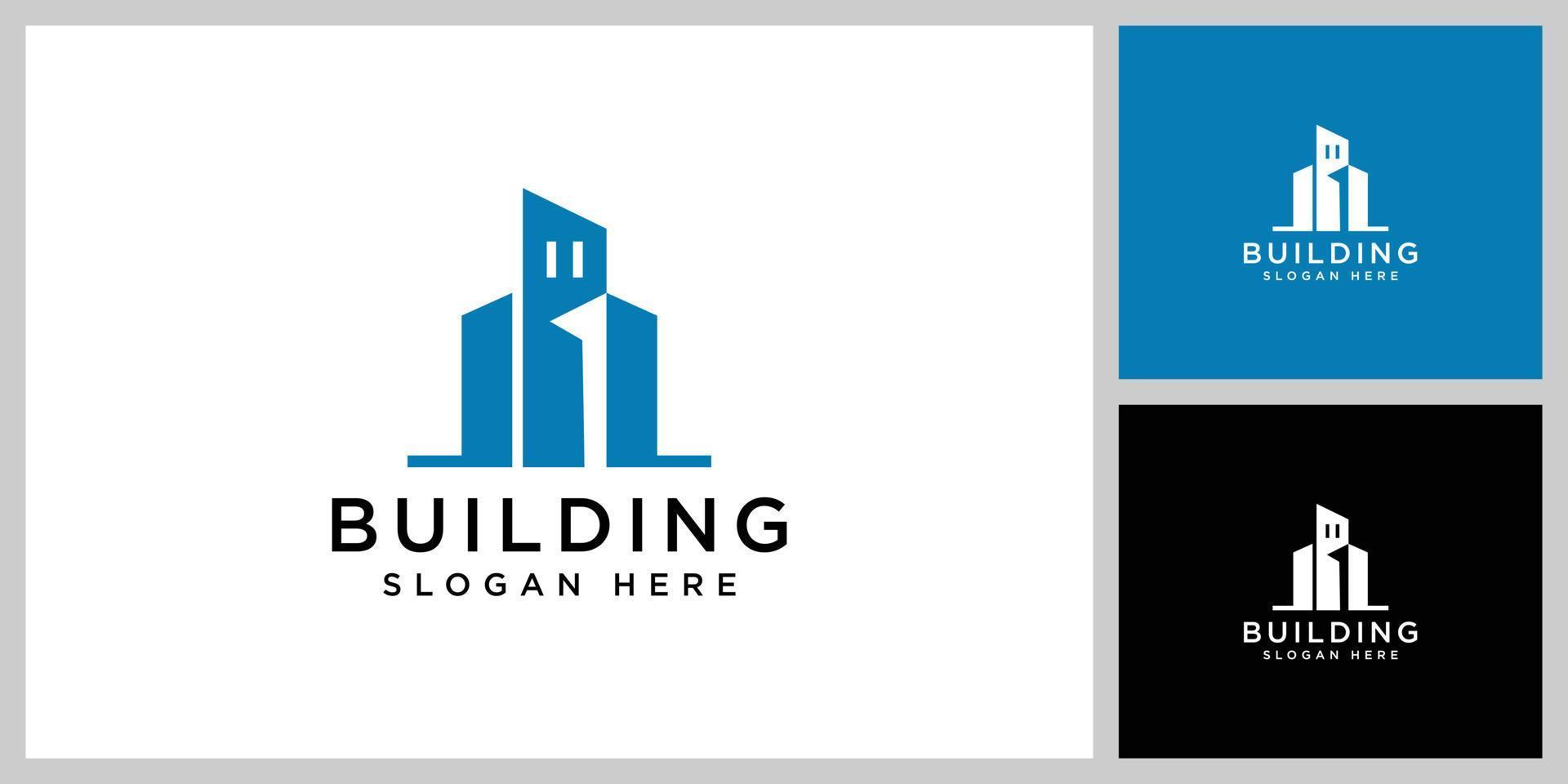 edificio logo vector plantilla de diseño