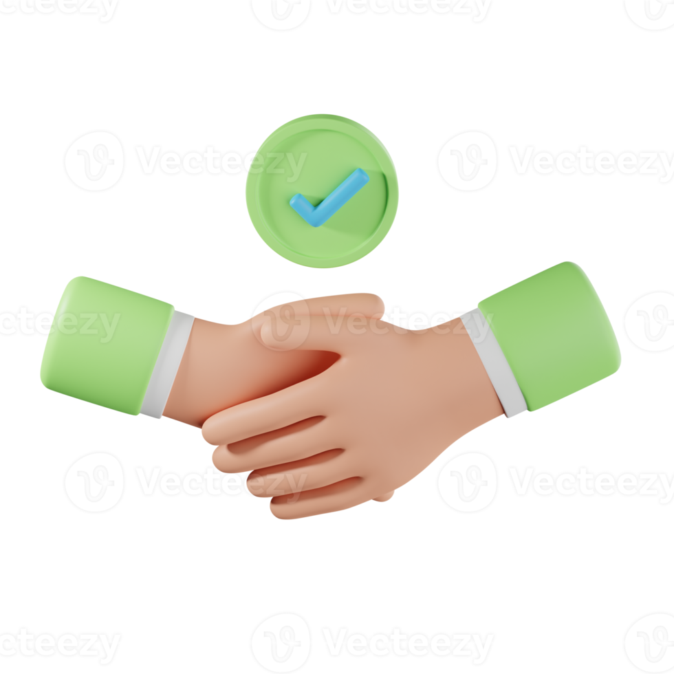 3d hands making business handshake. Business handshake, successful deal, partners, teamwork, Contract agreement, Partnership and cooperation concept. 3d rendering png
