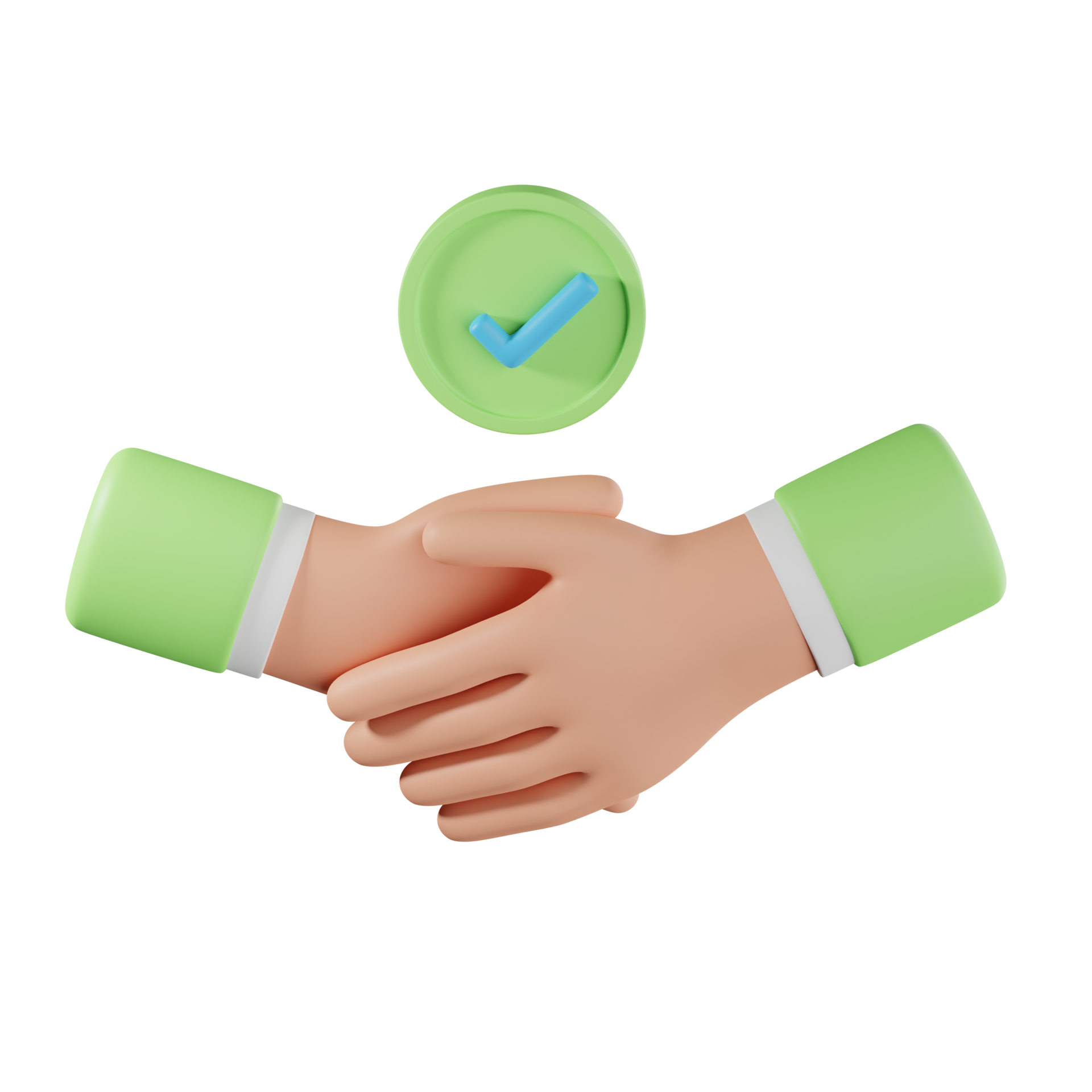 3d hands business handshake emoji on white background. Partnership and  agreement symbol. 3d illustration. Stock Illustration