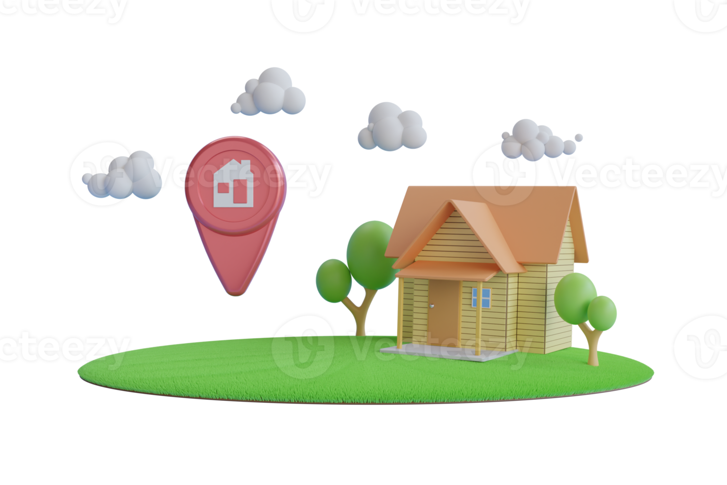 Free Simple house with location pin icon in real estate sale or