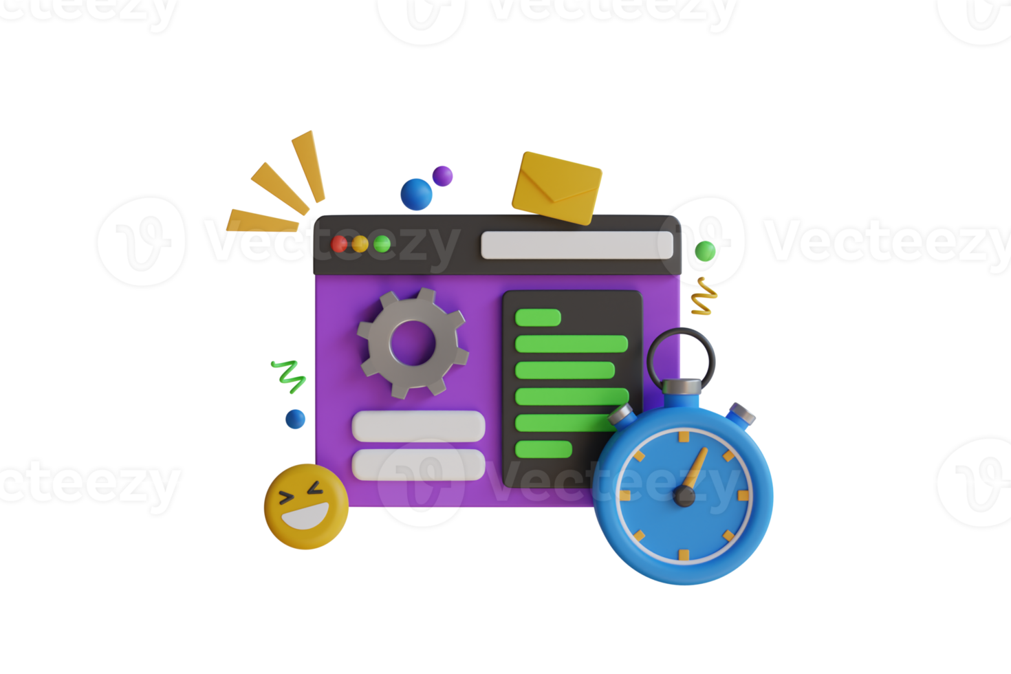 maintenance and website setting. Configure, web repair. website setting 3d illustration png