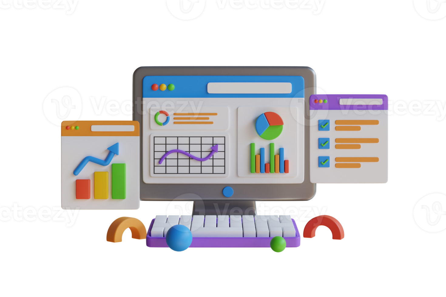 3d automatizado dados análise, financeiro previsão, mercado pesquisar. conceito com computador portátil computador, gráficos diagramas, gráficos e Lugar, colocar para texto. Ferramentas para dados análise, estatístico ou financeiro análise. png