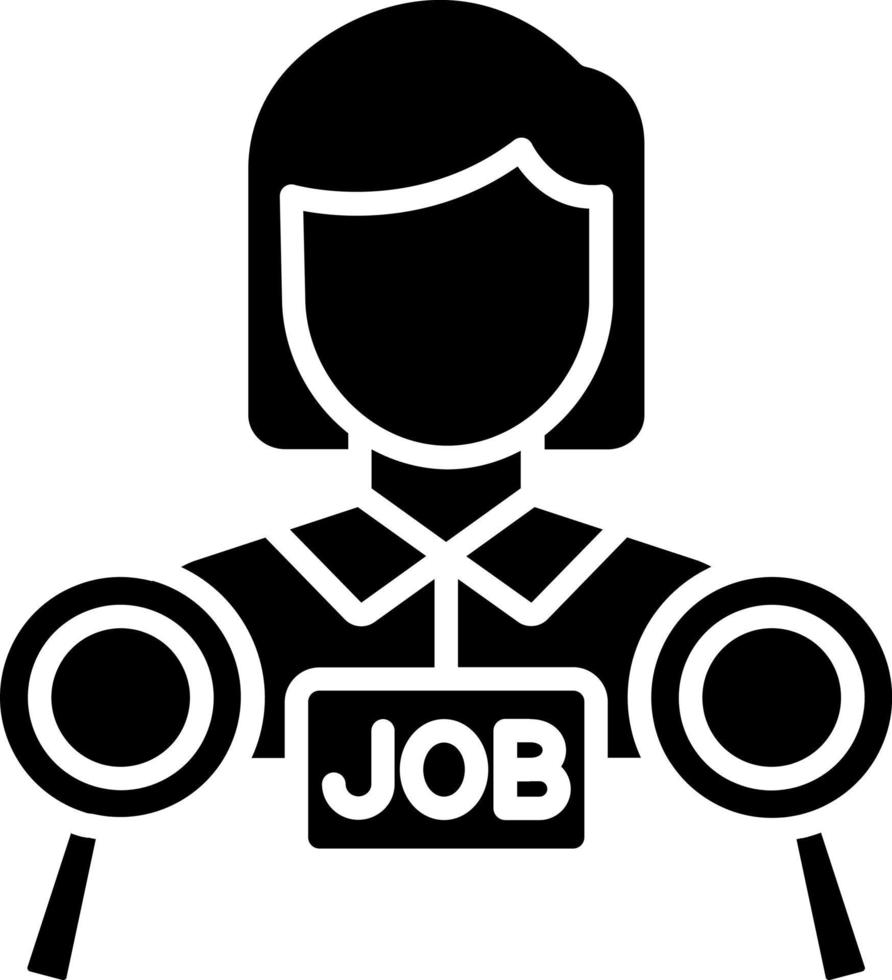 Job Seeker Female Icon Style vector