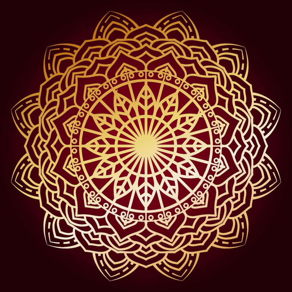 golden Luxury mandala background with arabesque pattern arabic islamic style vector