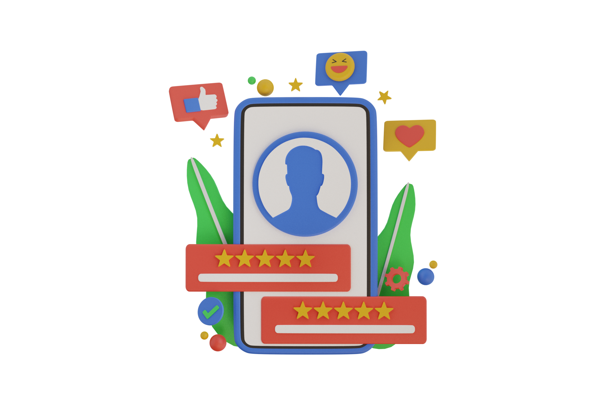 3D CV icon. profile good rate 3D Illustration. online job research HR ...