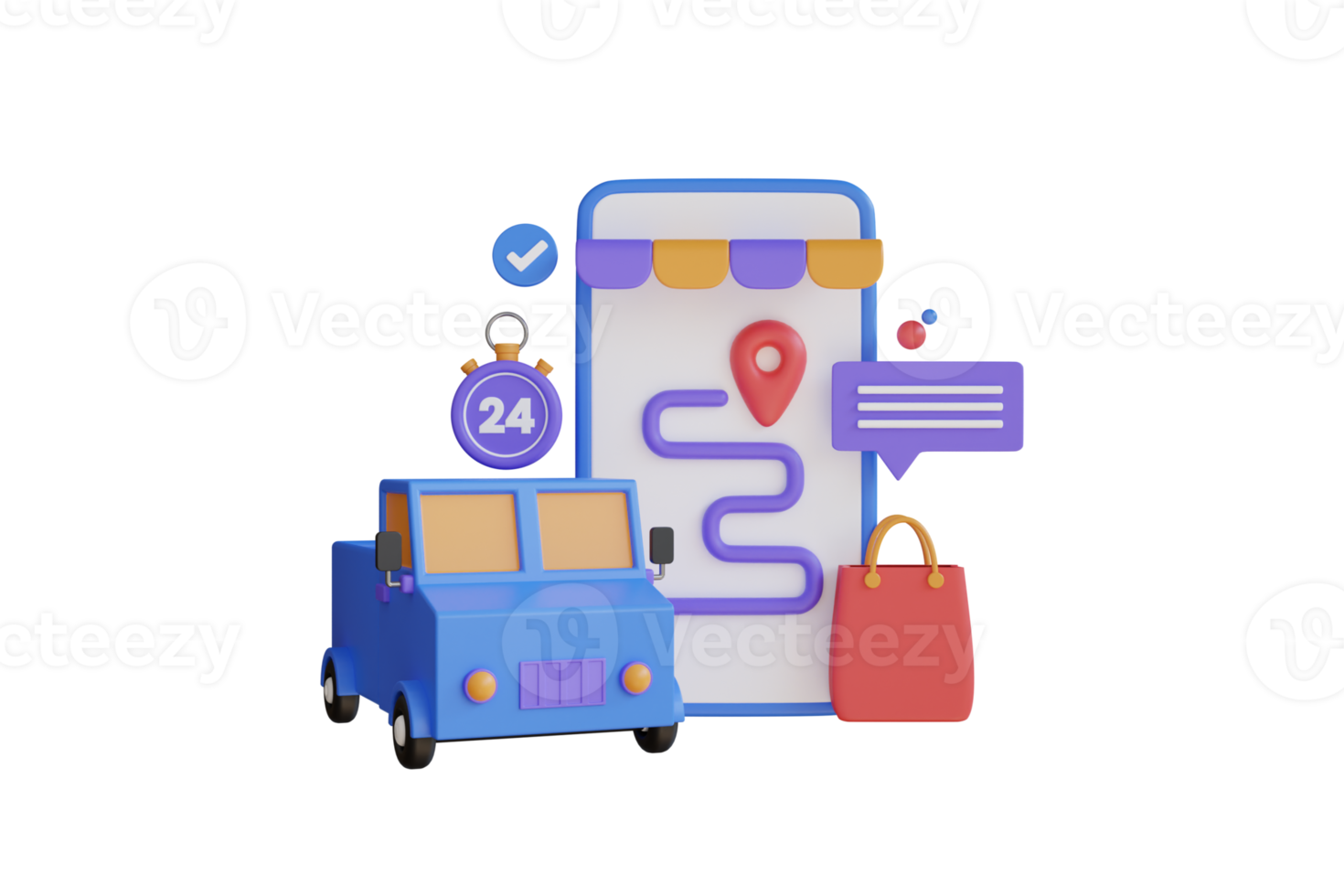 3D Illustration of fast delivery. fast and priority delivery. Fast delivery, express and urgent shipping concept. 3D Rendering png