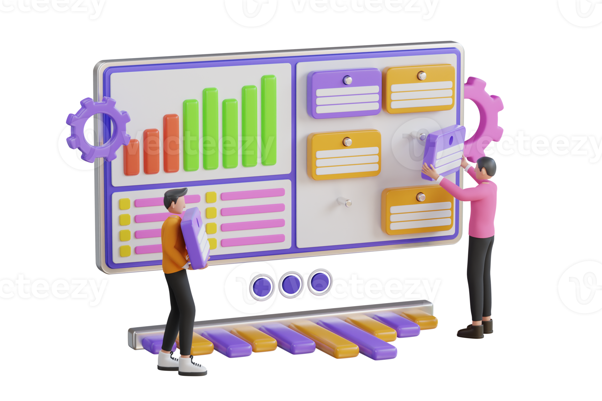 3D Illustration of Document Management System. Online paperwork storage