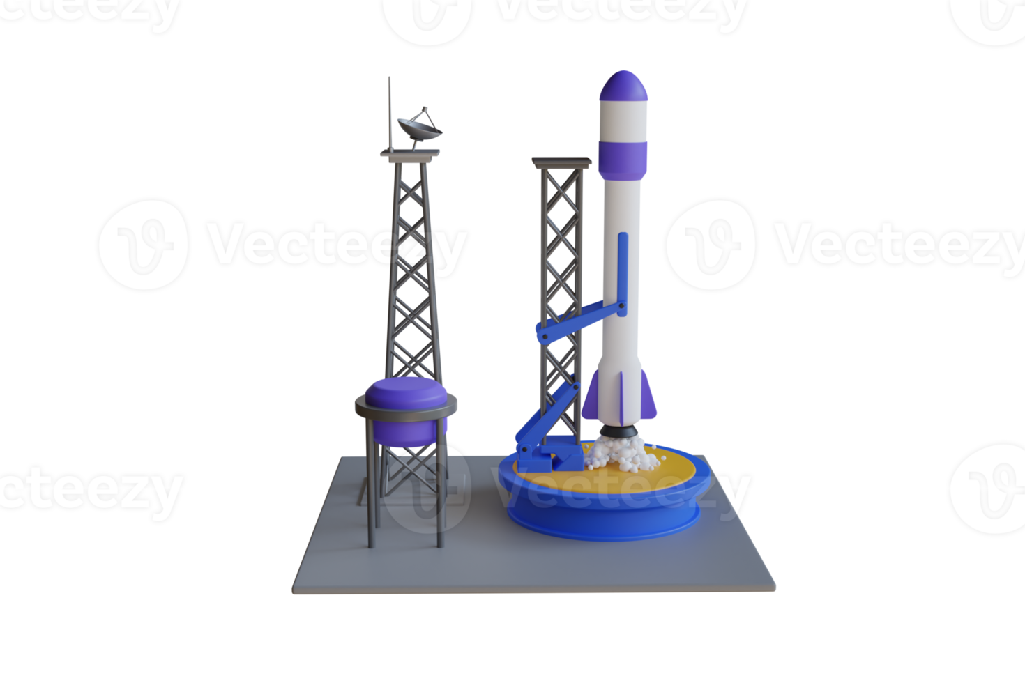 3D Illustration of Space launch system. A large space rocket ready for launch. Space Launch System Takes Off. 3D Illustration png