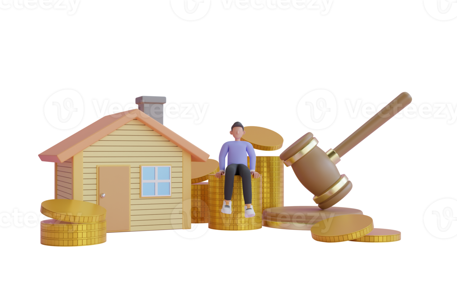 Business loans for real estate concept. home property investment. Save money business finance for buy home. 3d rendering png