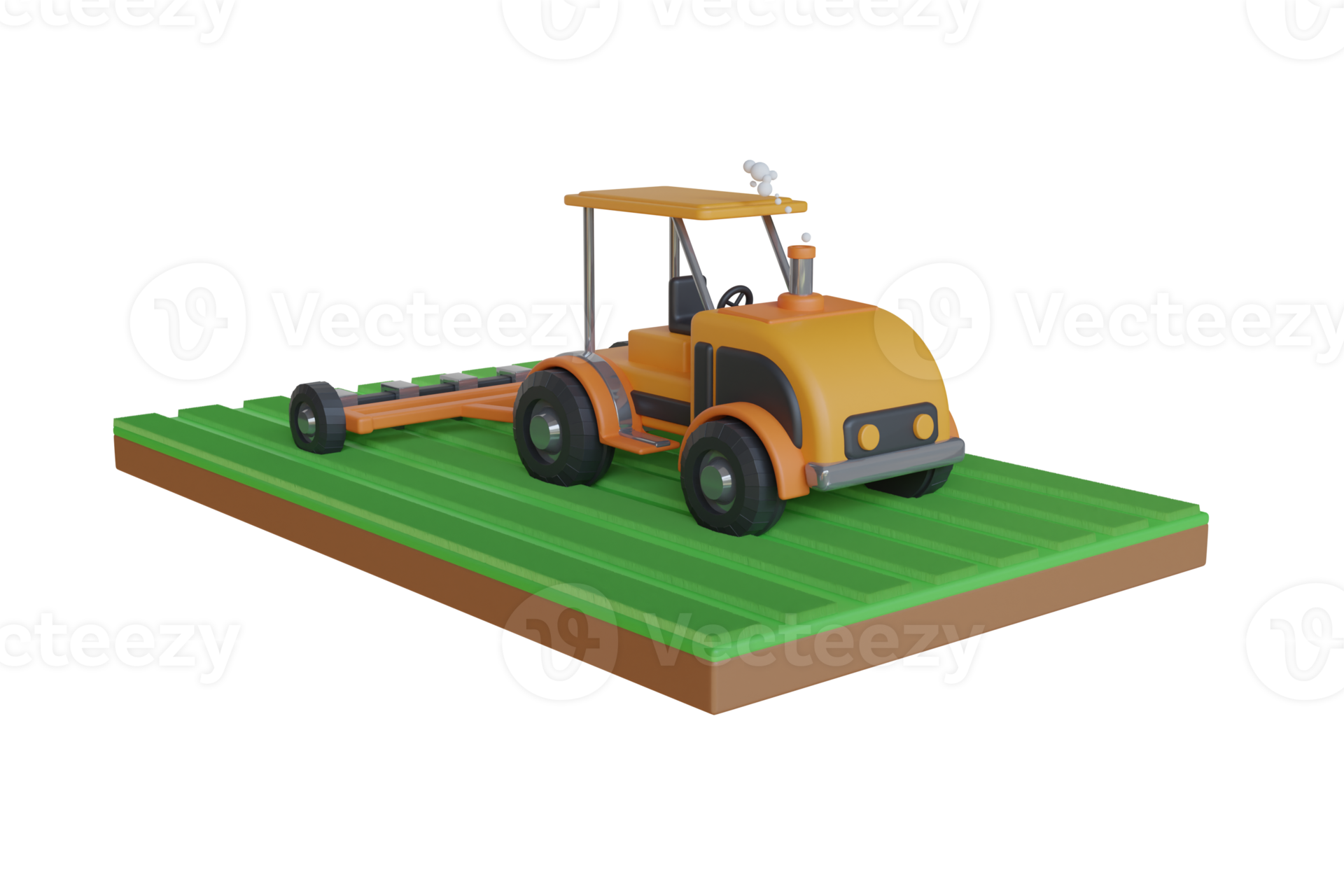 Machines for harvesting. Tractor works in a field. Agriculture