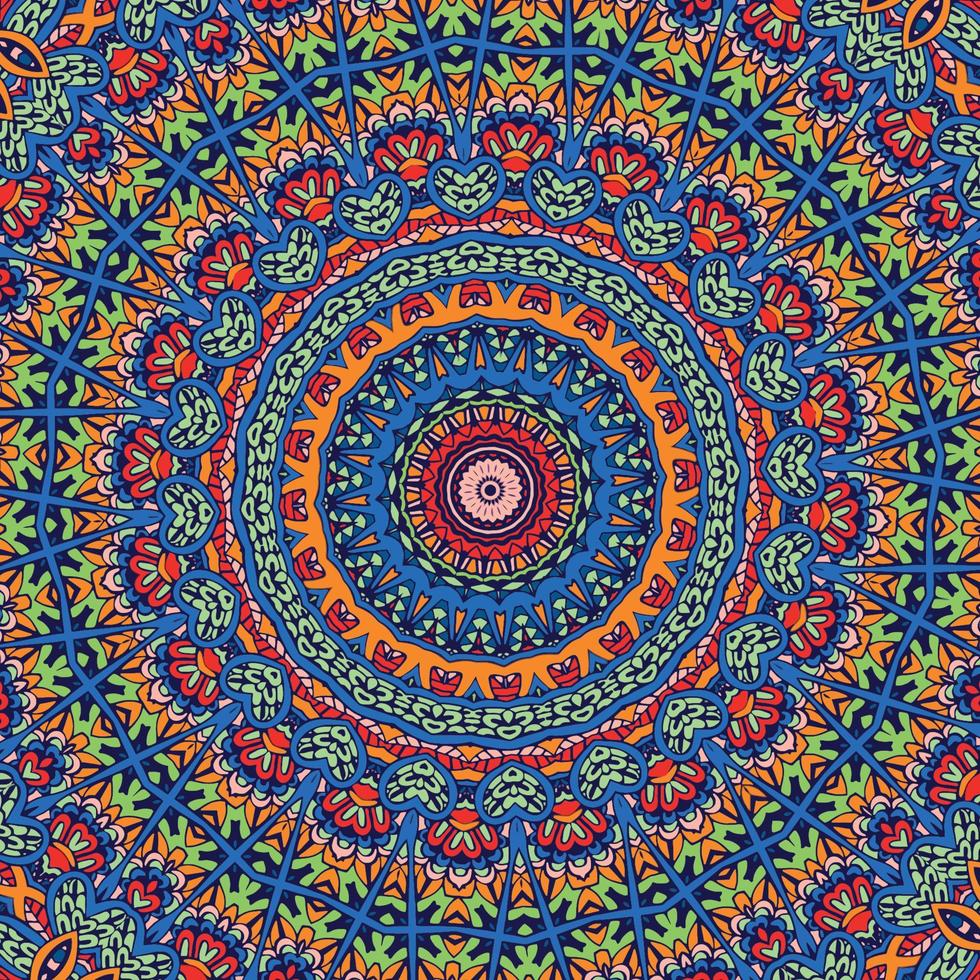 A colorful mandala with a pattern of colors. vector