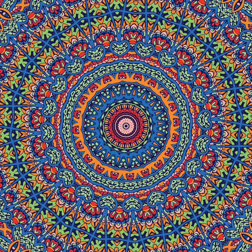 A colorful mandala with a pattern of colors. vector