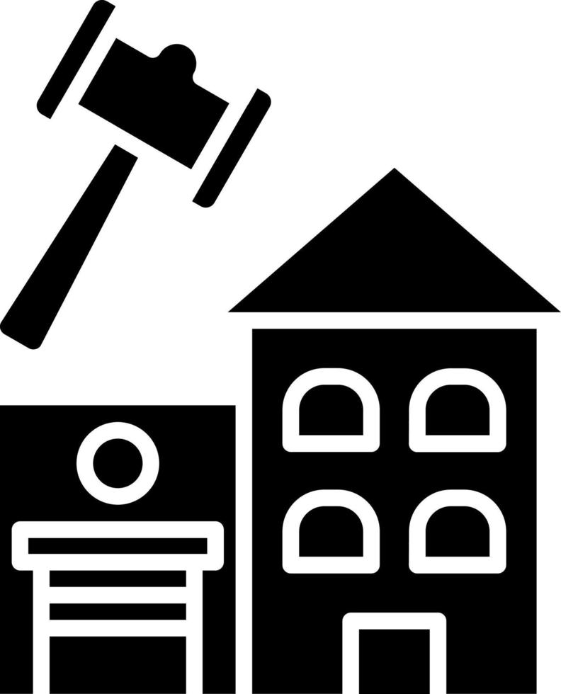 Real Estate Auction Icon Style vector