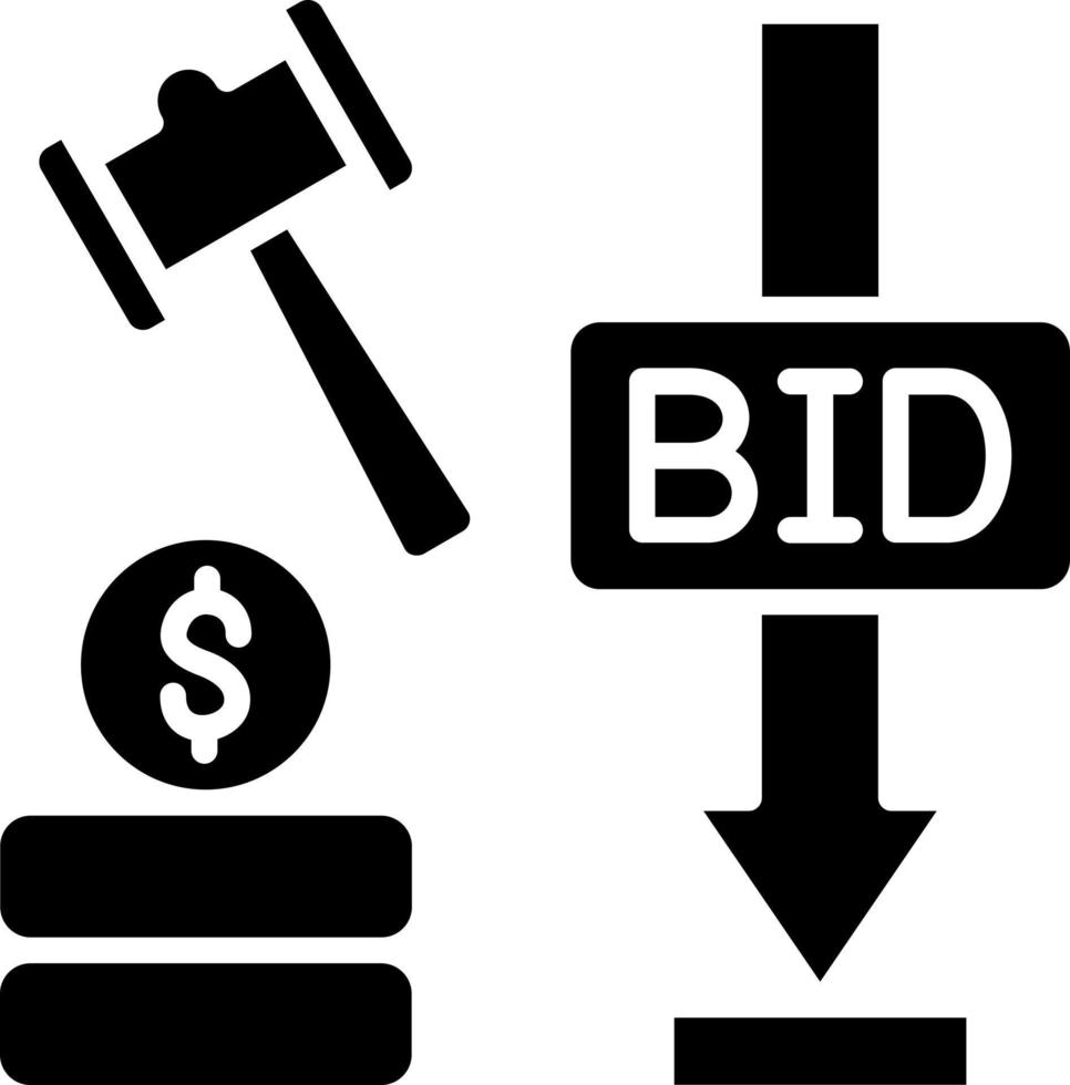 Minimum Bid Auction Icon Style vector